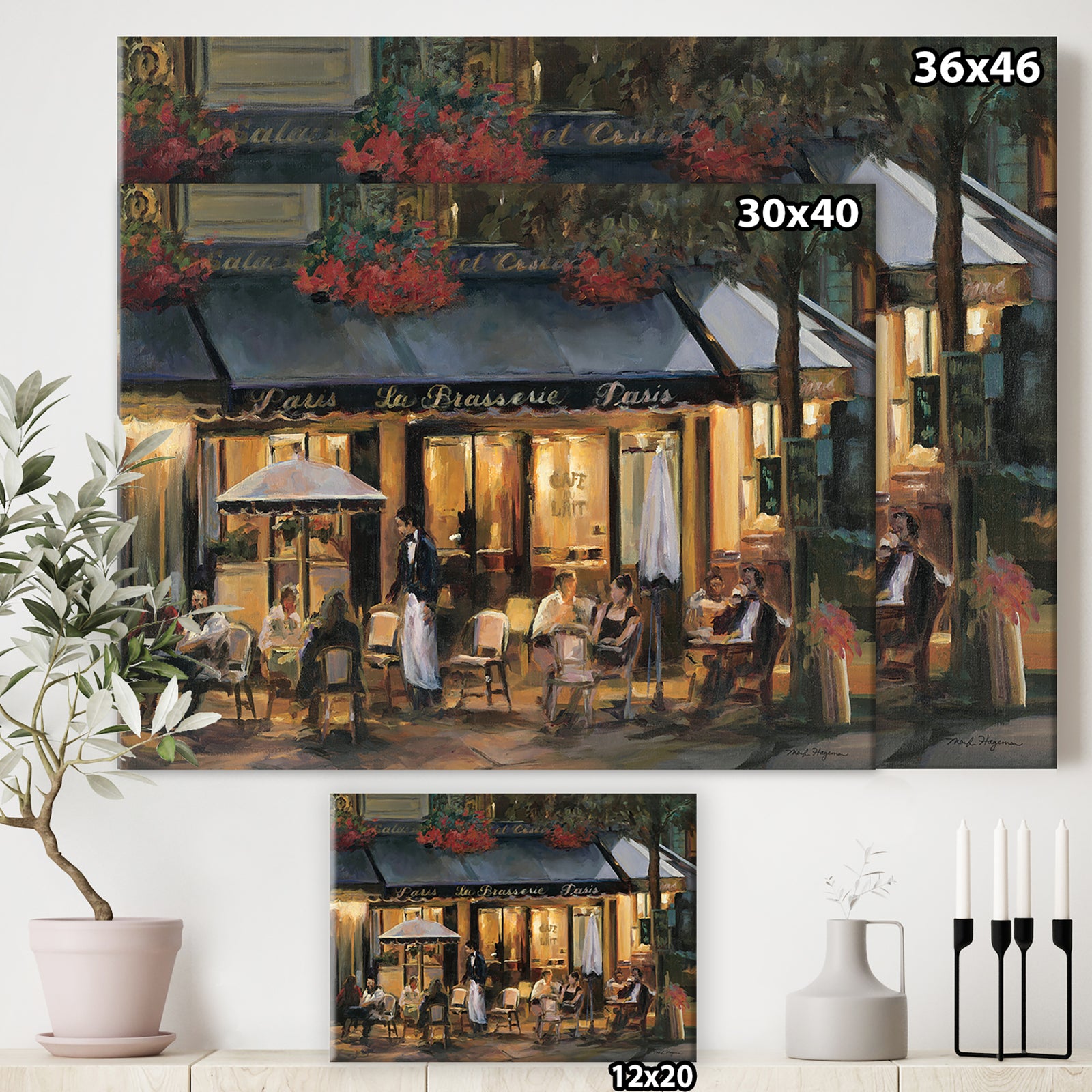 La Brasserie of Champs-elysees Paris - Gallery-wrapped Canvas