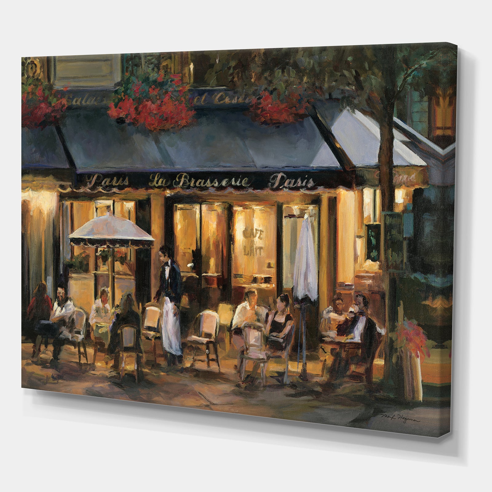 La Brasserie of Champs-elysees Paris - Gallery-wrapped Canvas