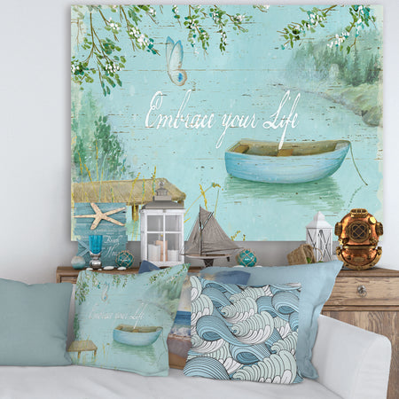 Lake House Canoes IV - Lake House Canvas Artwork