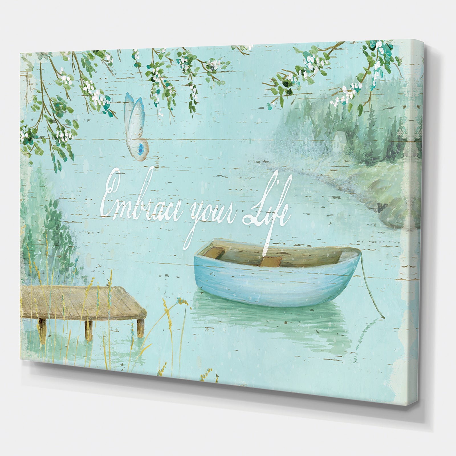 Lake House Canoes IV - Lake House Canvas Artwork