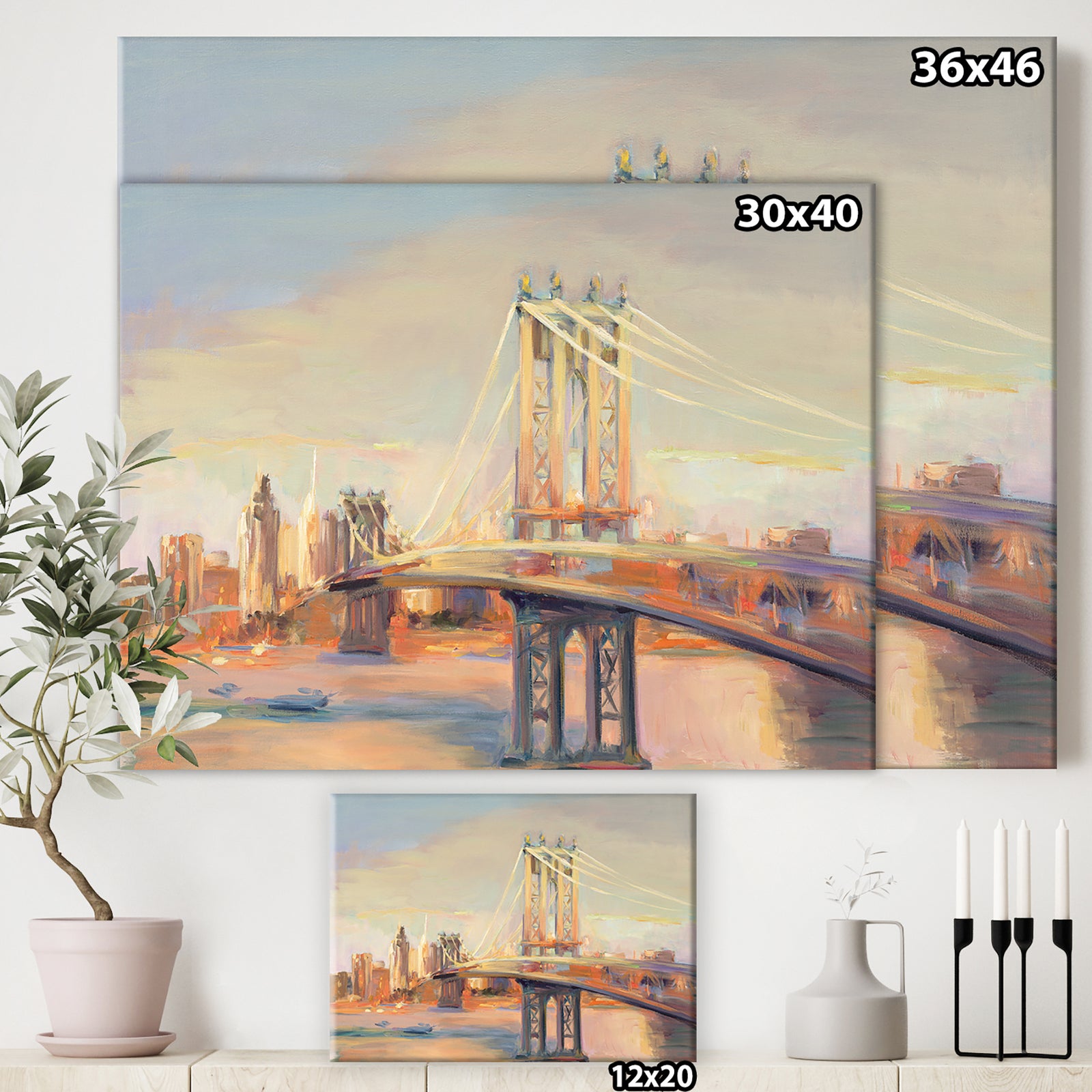 Manhattan Brooklyn Bridge - Traditional Canvas Art