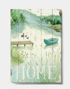 Lakeside Boats Welcome Home - Lake House Premium Canvas Wall Art