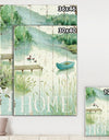 Lakeside Boats Welcome Home - Lake House Premium Canvas Wall Art