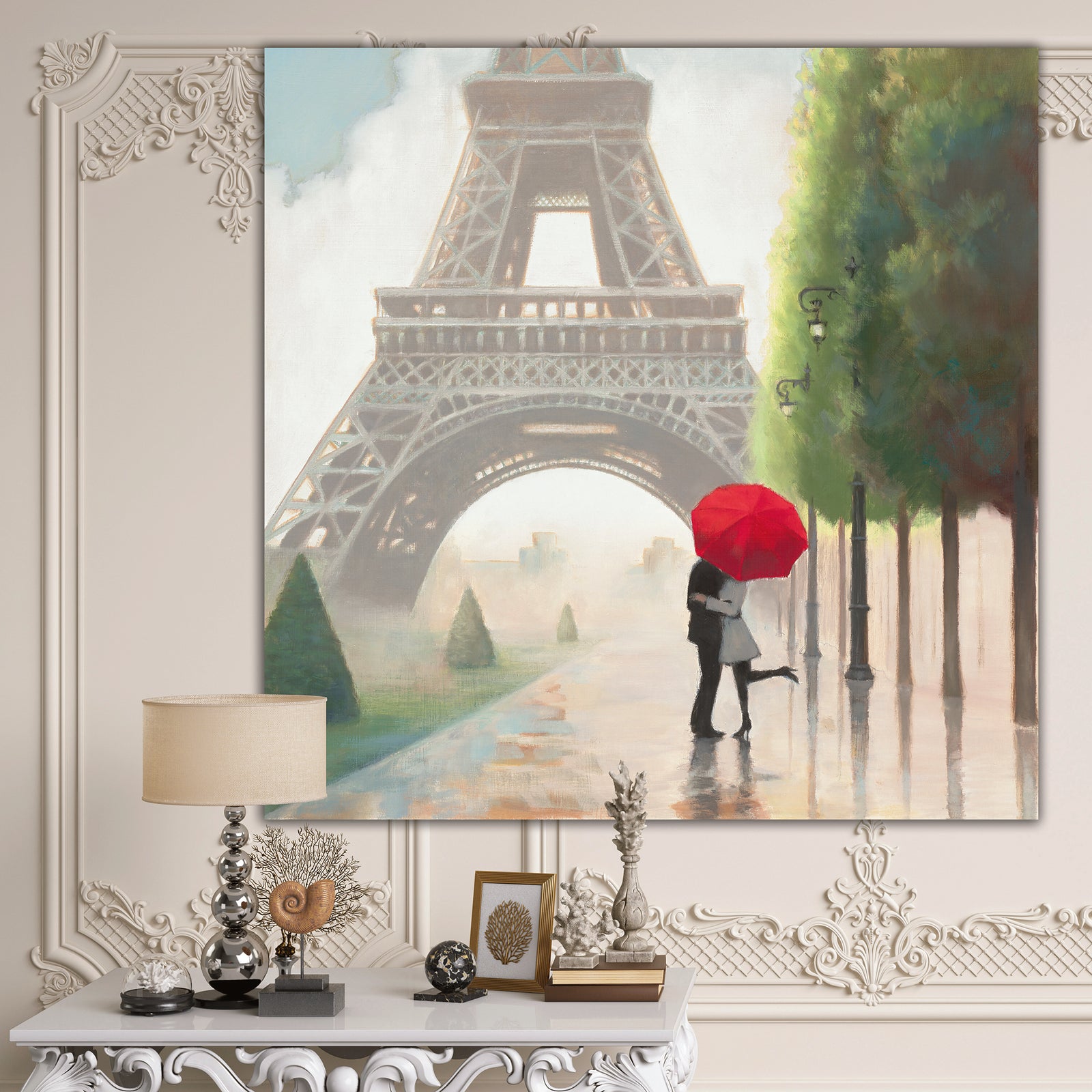 Paris Romance Couples III - French Country Premium Canvas Wall Art