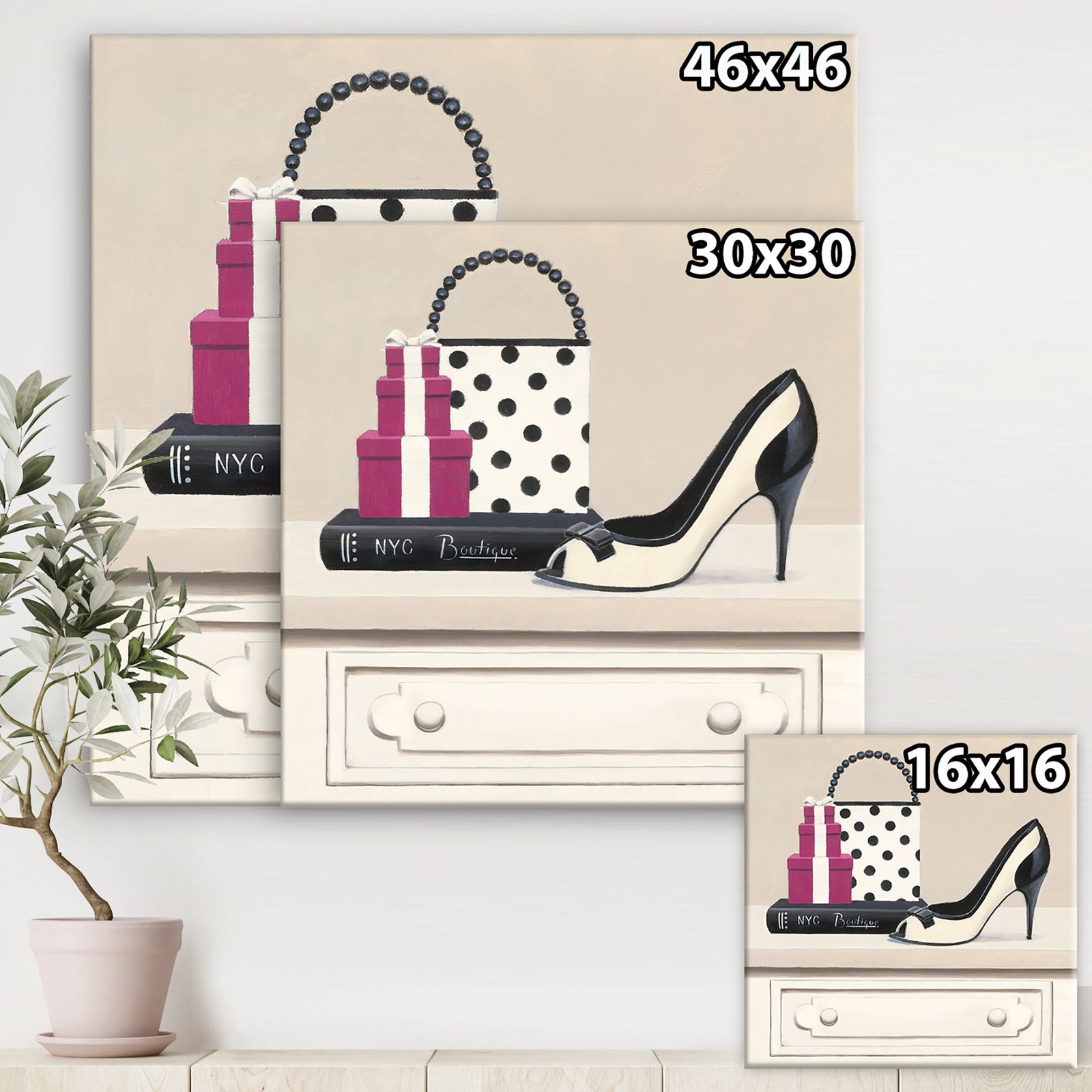 Fashion Stiletto and Glamorous Polka Purse - Fashion Gallery-wrapped Canvas