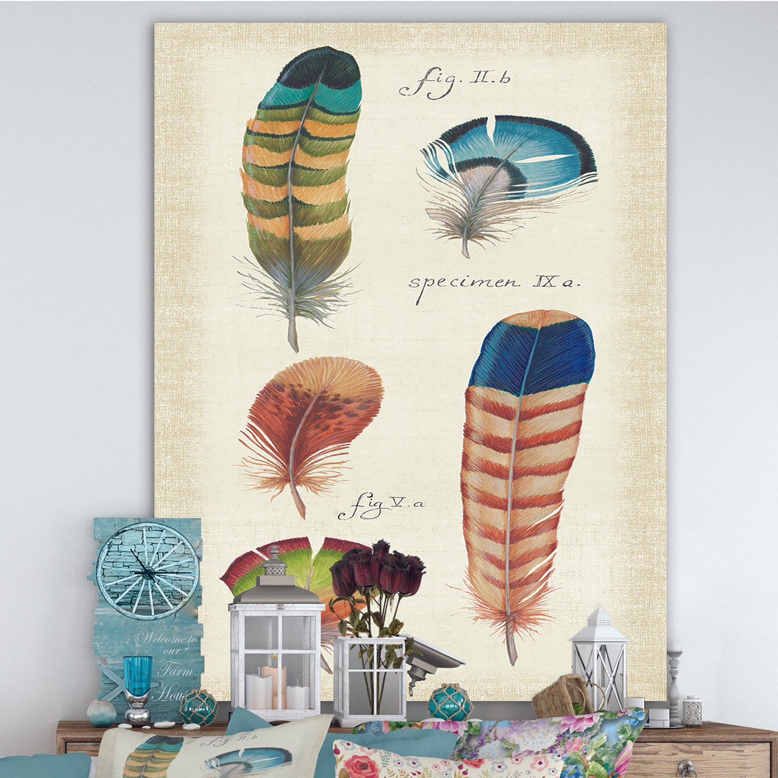 Feathers Cottage Family II - Cabin & Lodge Premium Canvas Wall Art