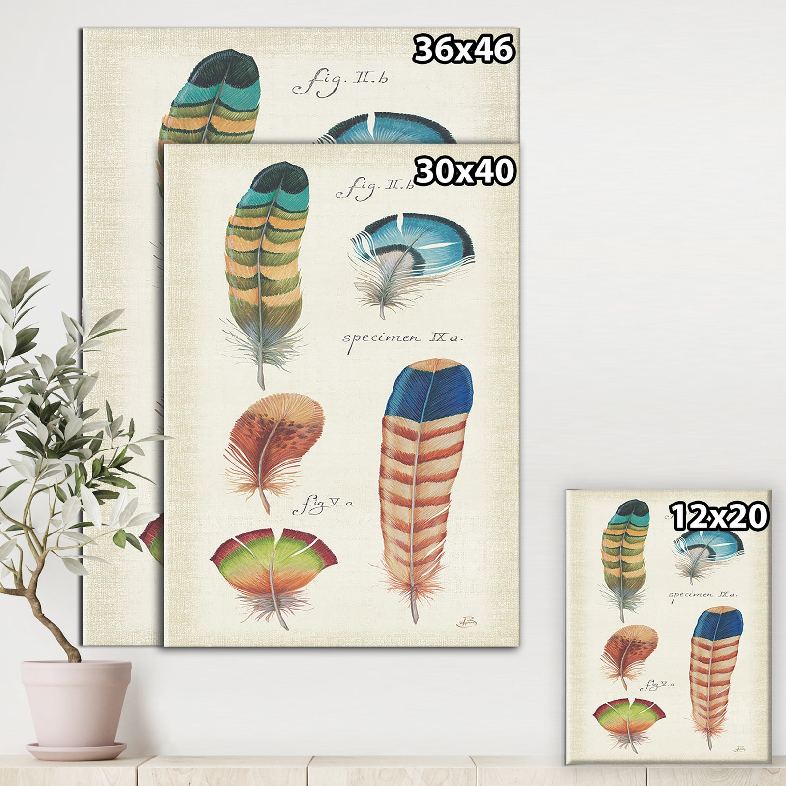 Feathers Cottage Family II - Cabin & Lodge Premium Canvas Wall Art