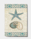 Seastar and Blue Sea Shell I - Nautical & Coastal Canvas Art