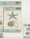 Seastar and Blue Sea Shell I - Nautical & Coastal Canvas Art