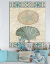 Seastar and Blue Sea Shell II - Nautical & Coastal Premium Canvas Wall Art