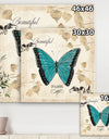 Blue Farmhouse Butterfly - Farmhouse Canvas Artwork