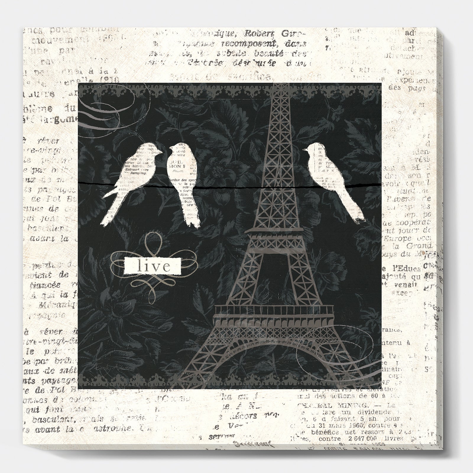 Paris Vintage Collage II - French Country Canvas Art