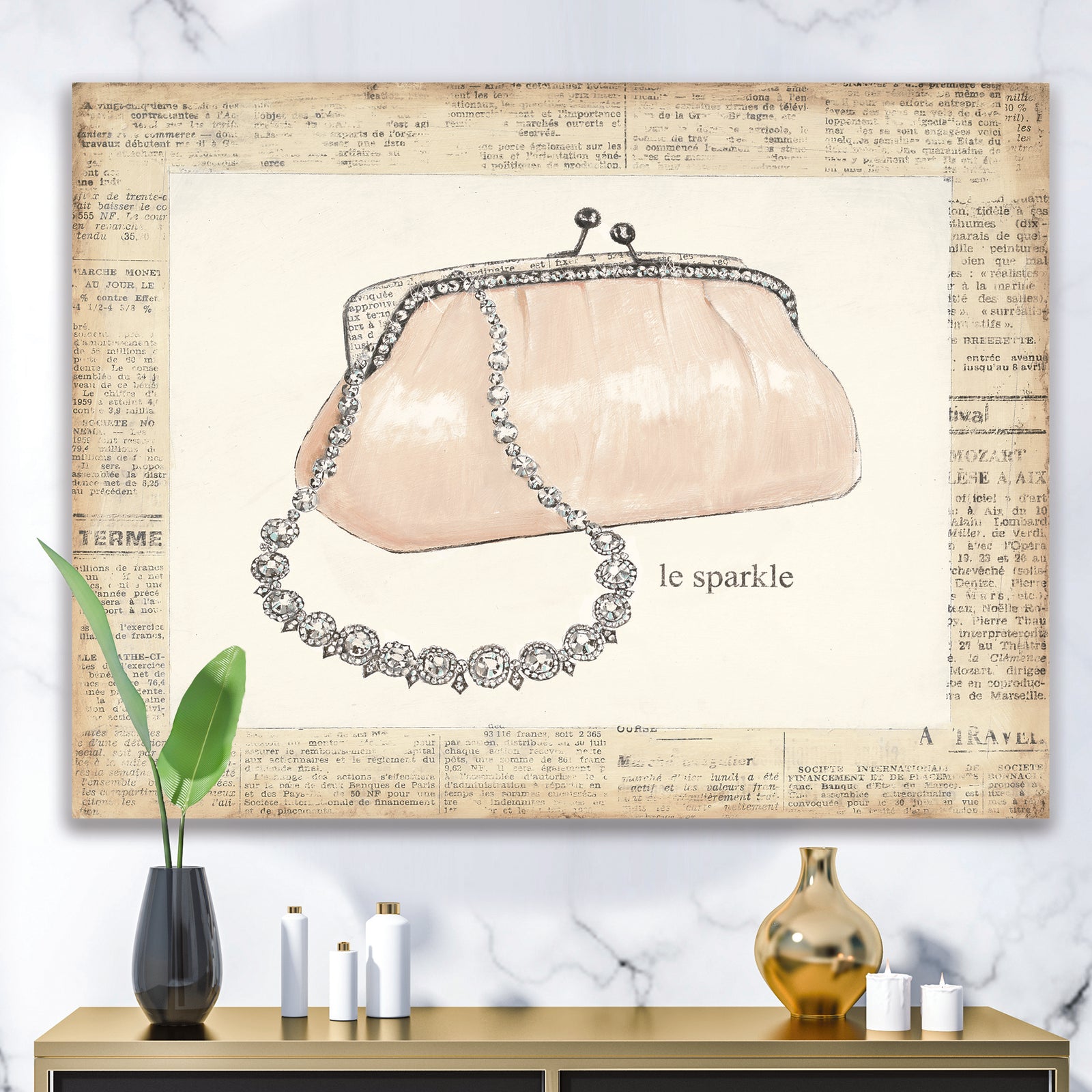 Glamorous Sparkle Purse I - Fashion Premium Canvas Wall Art