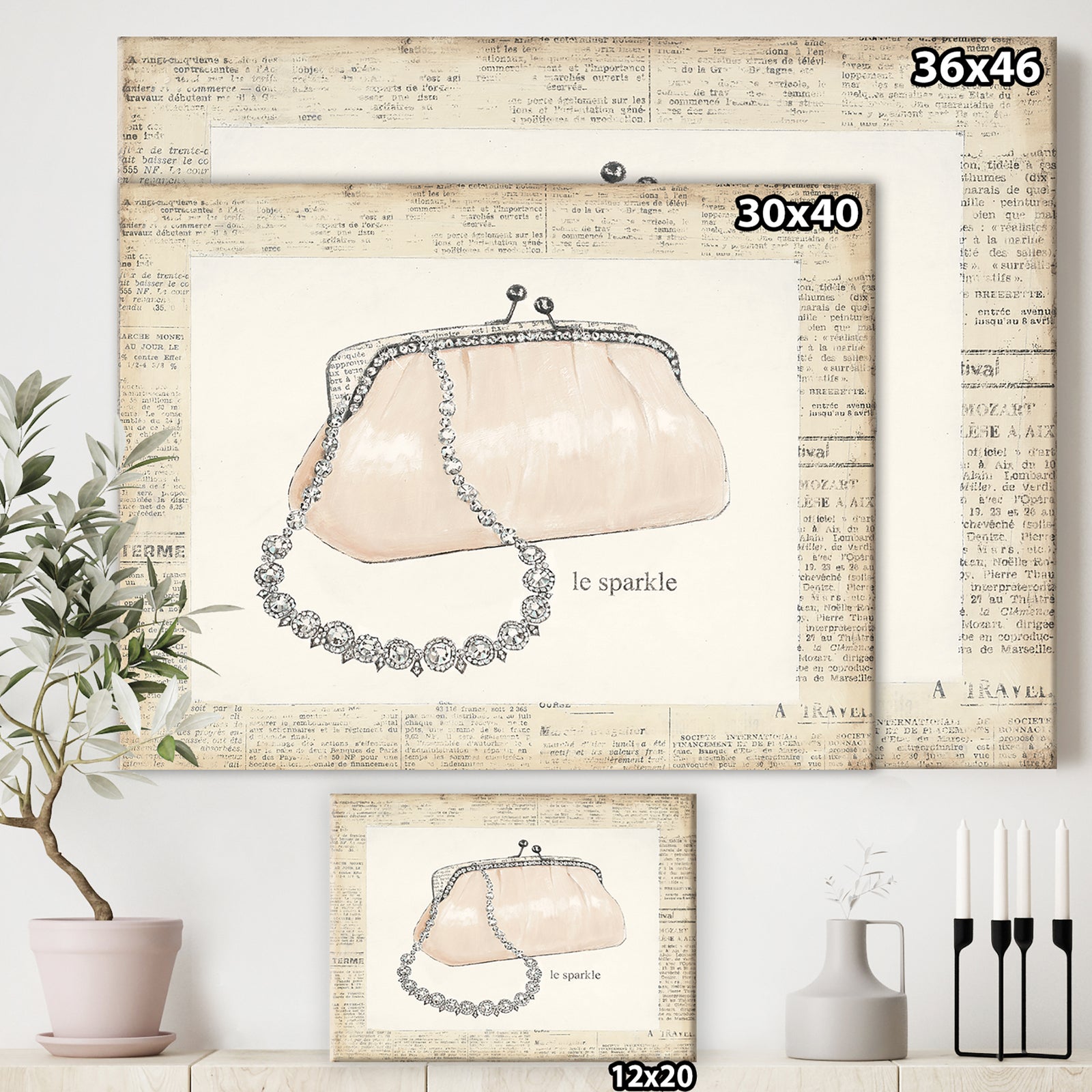 Glamorous Sparkle Purse I - Fashion Premium Canvas Wall Art