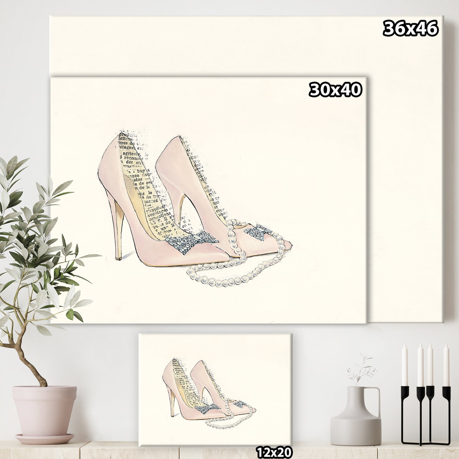 Glamorous Black Diamond Stiletto II - Fashion Gallery-wrapped Canvas