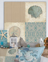 Beach Treasures Collage I - Traditional Bathroom Canvas Artwork