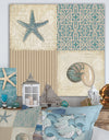Beach Treasures Collage II - Traditional Bathroom Canvas Art