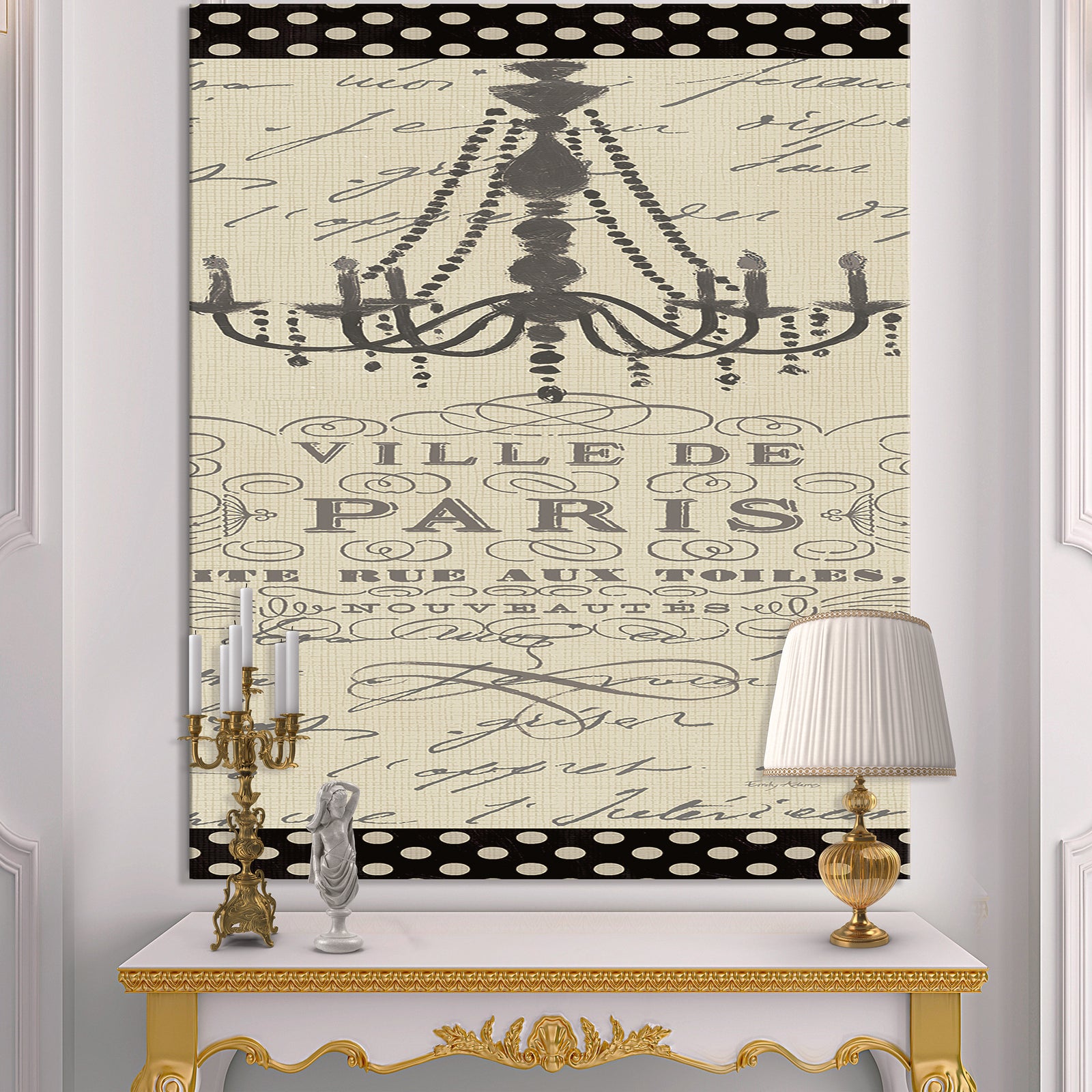 French chandeliers Couture I - Fashion Premium Canvas Wall Art