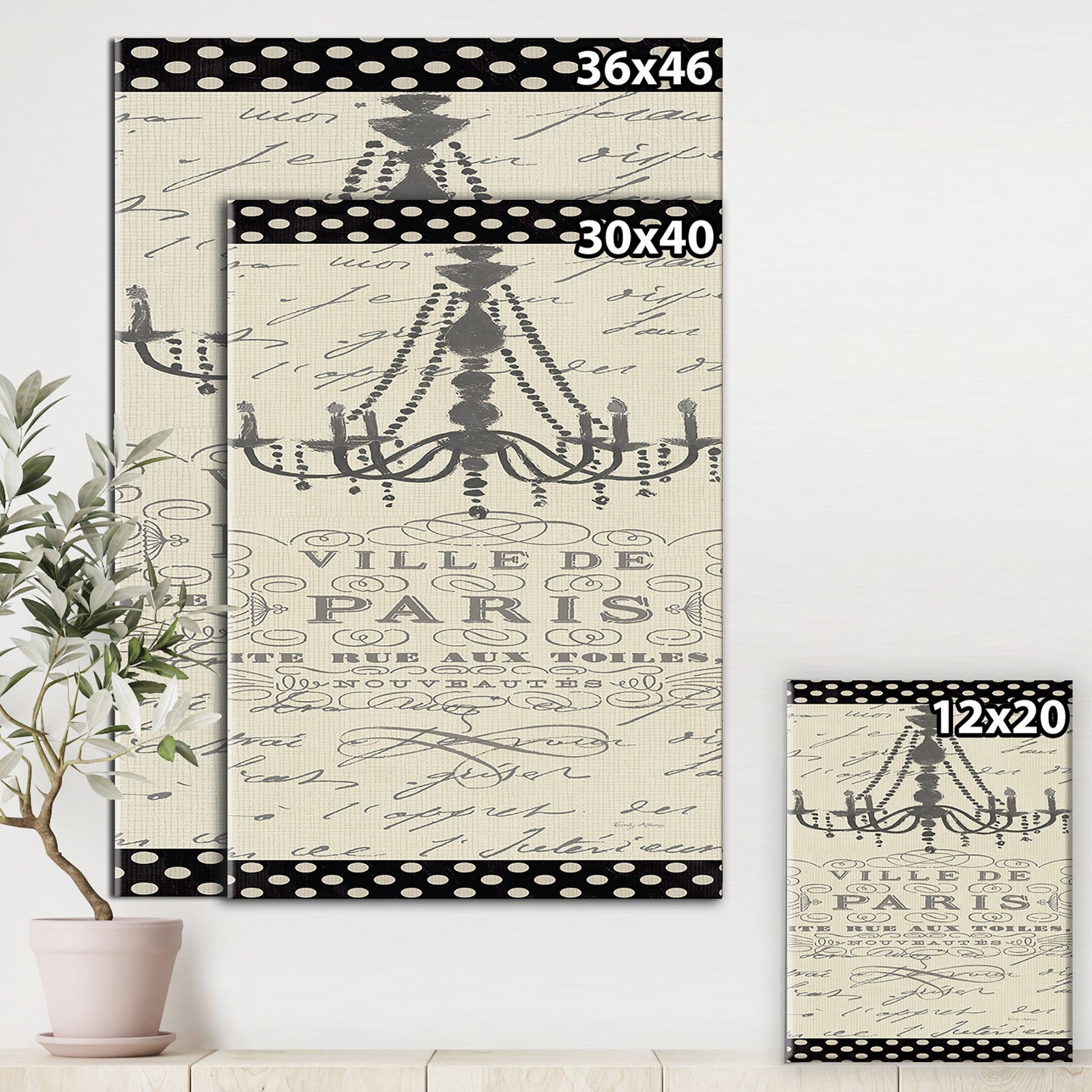 French chandeliers Couture I - Fashion Premium Canvas Wall Art