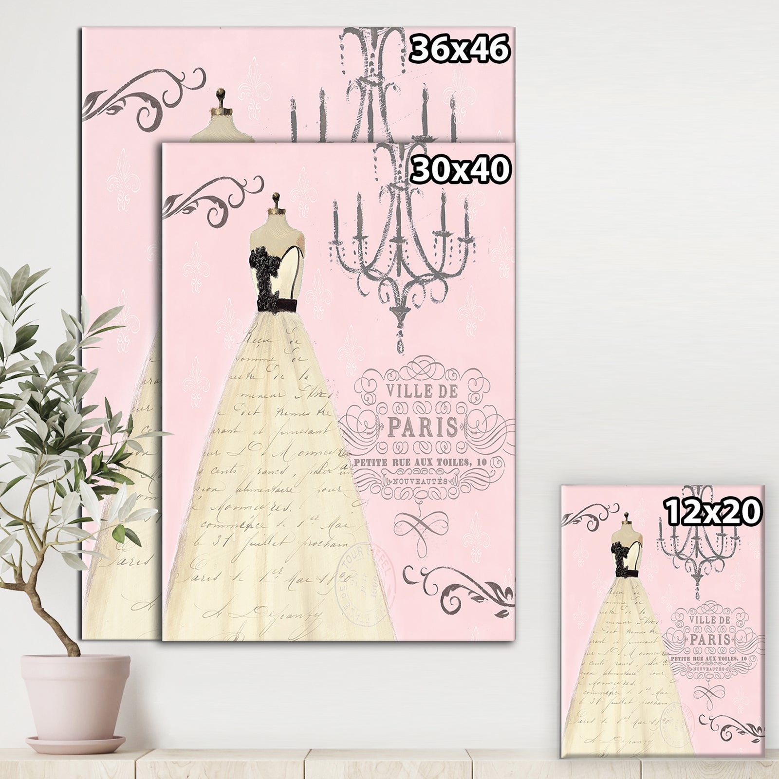 French chandeliers Couture II - Fashion Gallery-wrapped Canvas