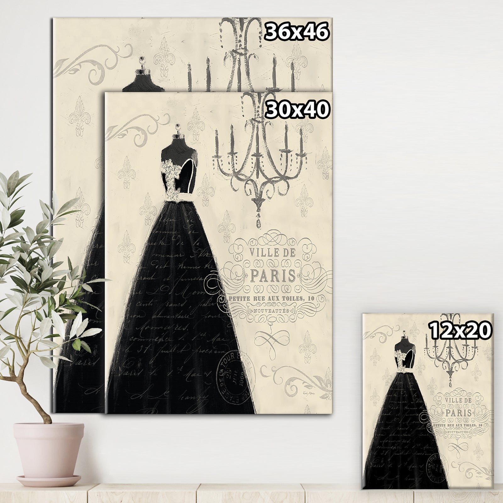 French chandeliers Couture IV - Fashion Canvas Art