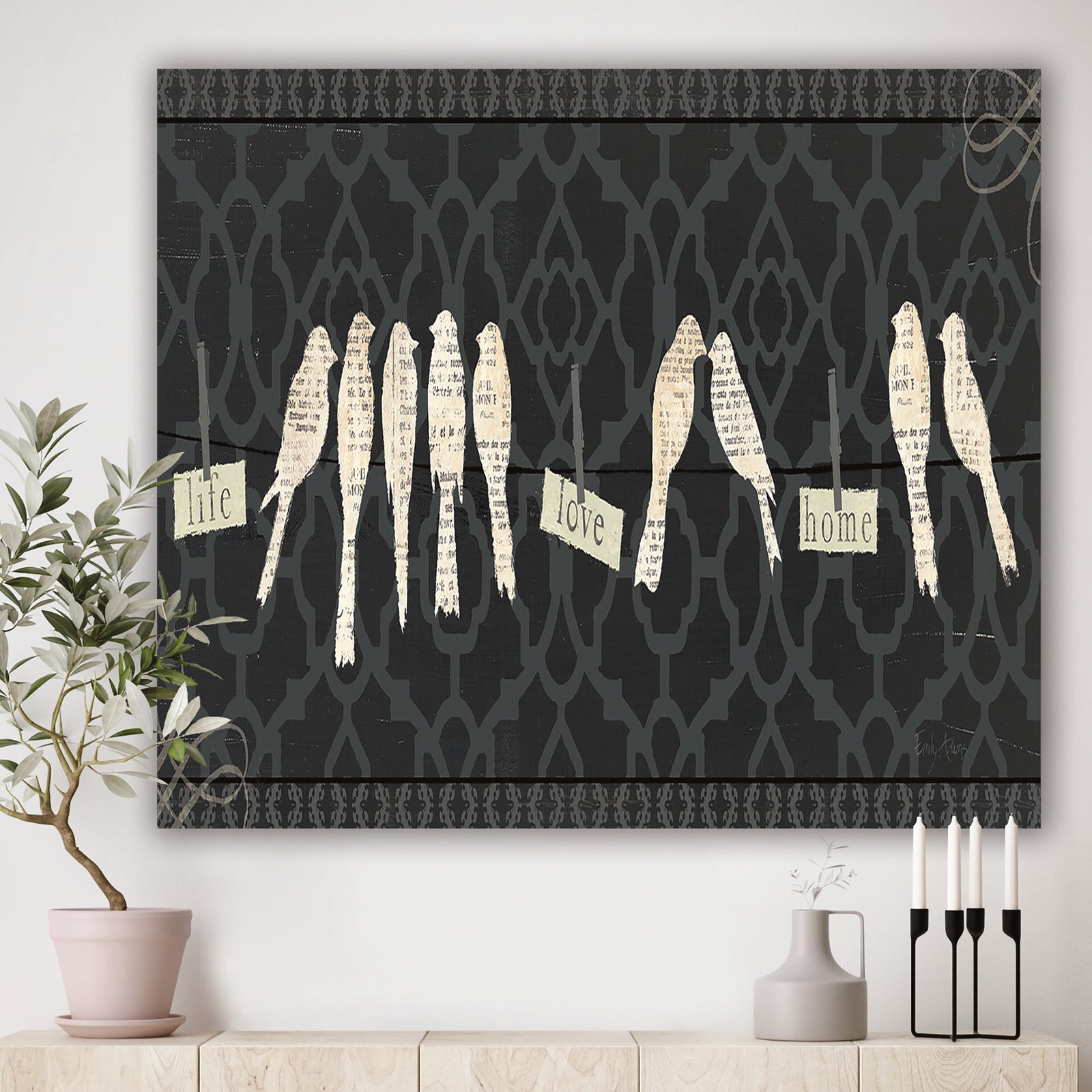 French Bird Flea Market II - Farmhouse Canvas Artwork