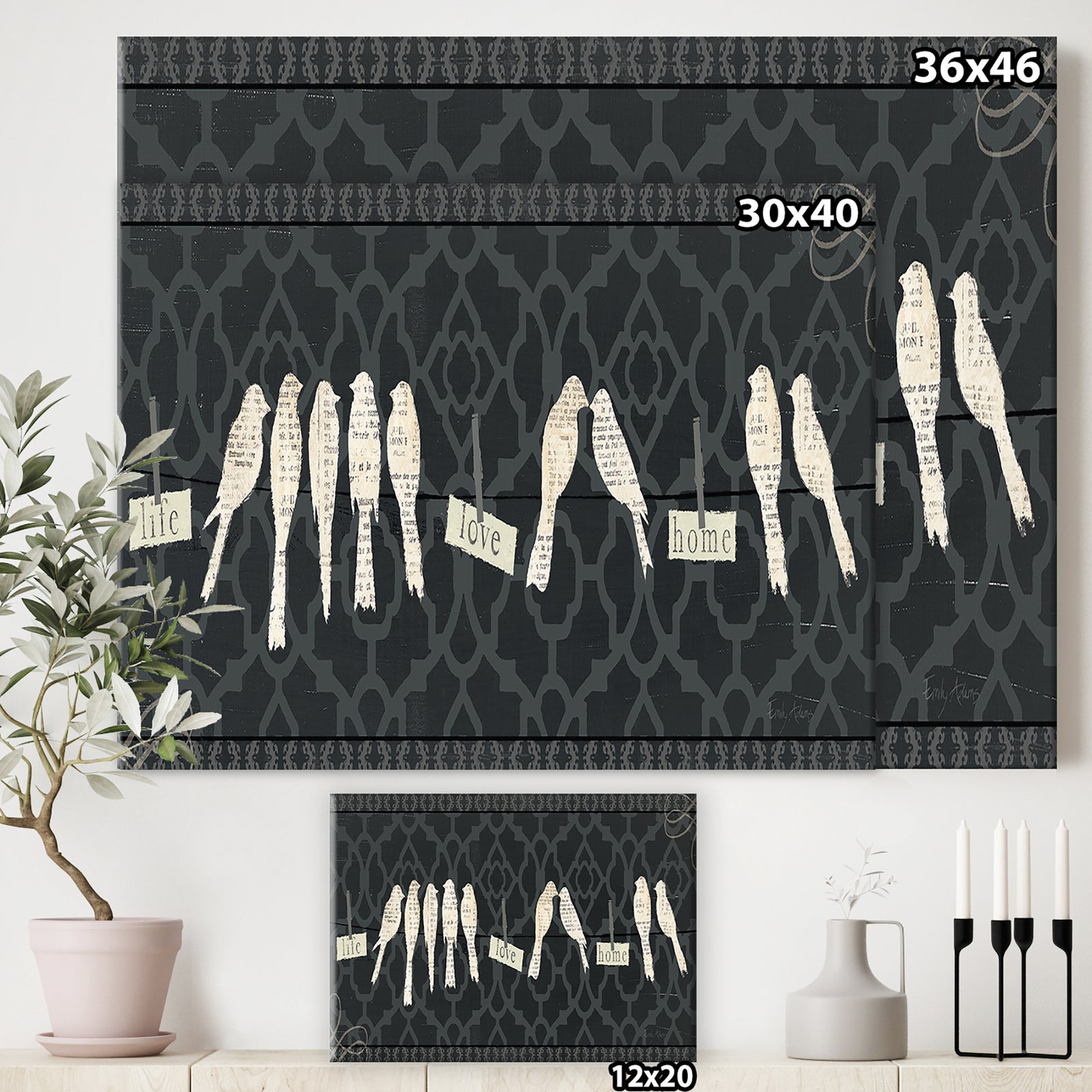French Bird Flea Market II - Farmhouse Canvas Artwork
