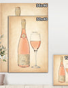 Glam Sparkling Rose Wine - Glam Premium Canvas Wall Art