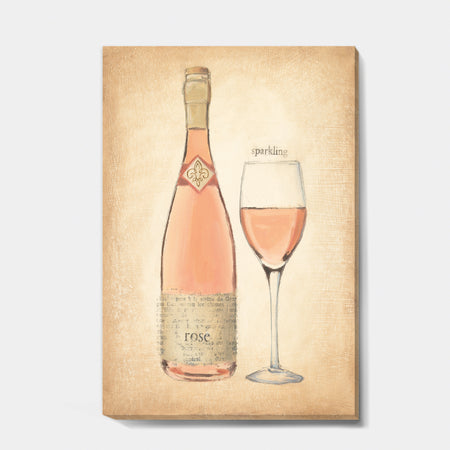 Glam Sparkling Rose Wine - Glam Premium Canvas Wall Art