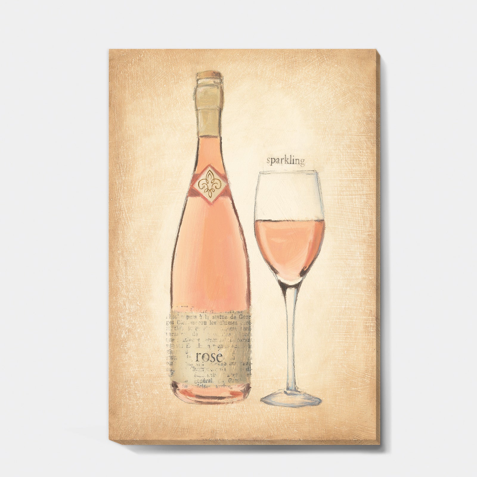 Glam Sparkling Rose Wine - Glam Premium Canvas Wall Art