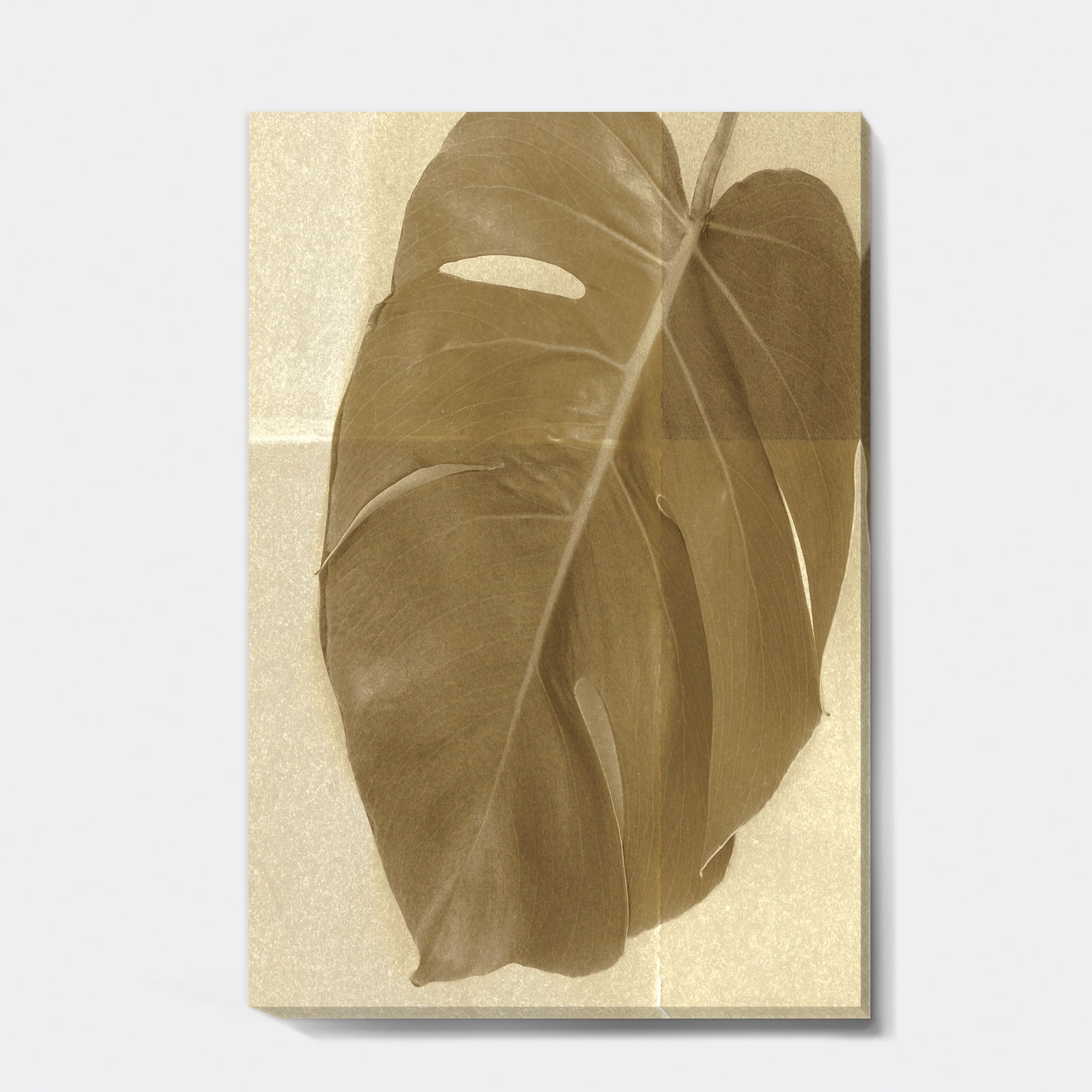 Botanical Beige Retro Leaf - Lake House Gallery-wrapped Canvas