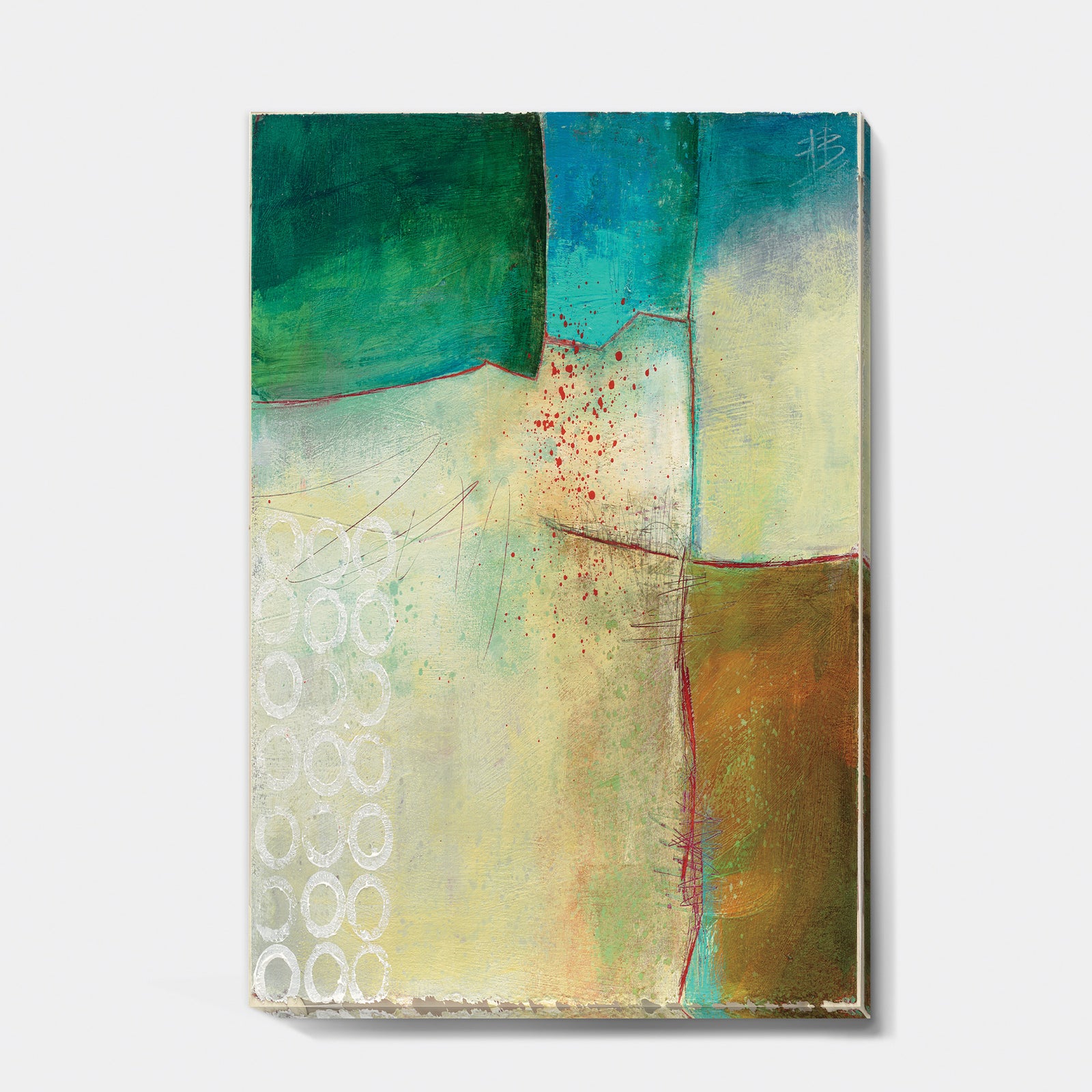 Abstract Impression of Watercolour Blue and Yellow - Traditional Canvas Artwork