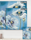 White Flower on Blue I - Farmhouse Canvas Art