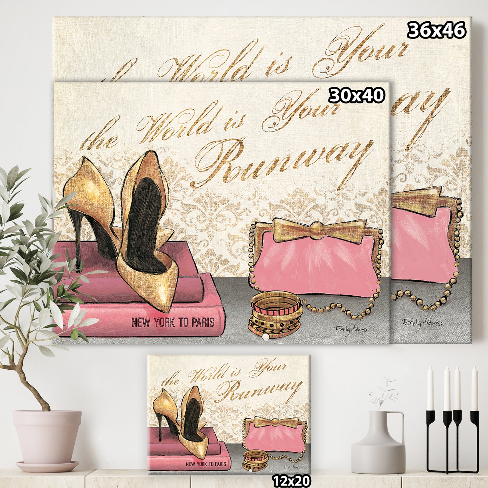 Gold Fabulous Life Style I - Fashion Canvas Art