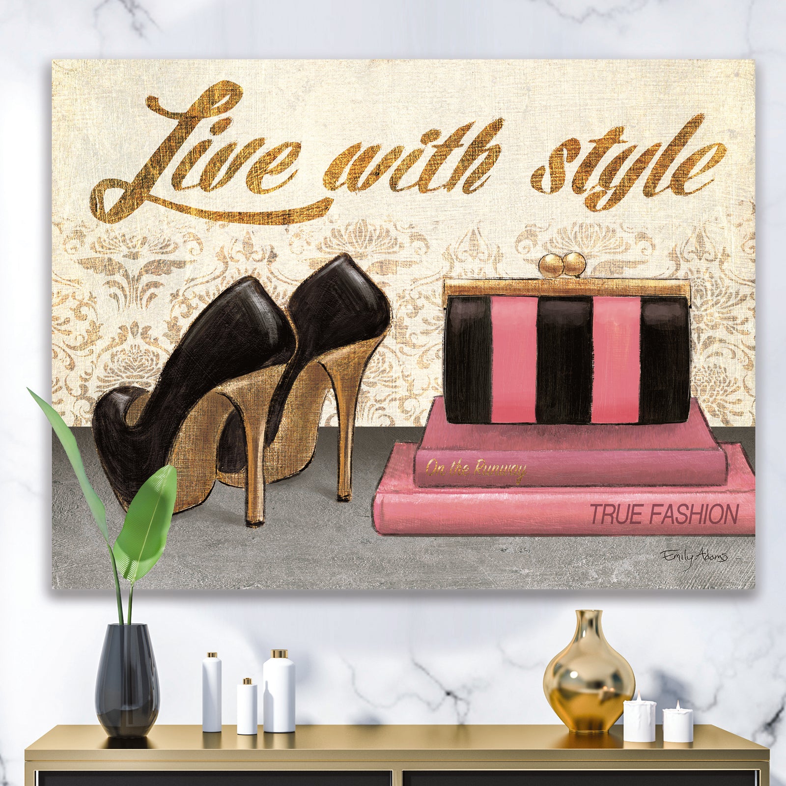 Gold Fabulous Life Style II - Fashion Premium Canvas Wall Art