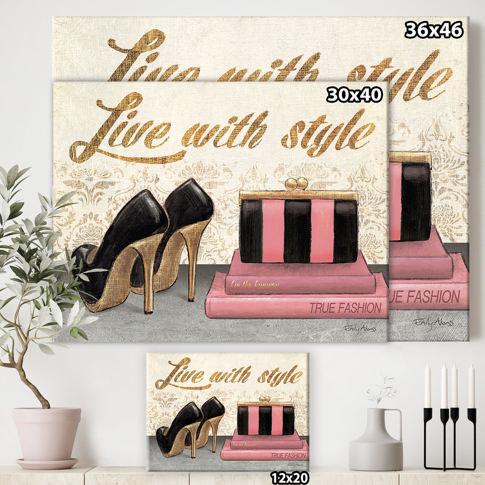 Gold Fabulous Life Style II - Fashion Premium Canvas Wall Art