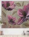 Plum Pink Cottage Flowers - Traditional Canvas Artwork