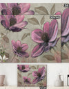 Plum Pink Cottage Flowers - Traditional Canvas Artwork