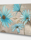 Indigo Leucanthemum Cottage Flower - Traditional Canvas Art