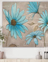 Indigo Leucanthemum Cottage Flower - Traditional Canvas Art