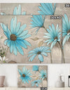 Indigo Leucanthemum Cottage Flower - Traditional Canvas Art