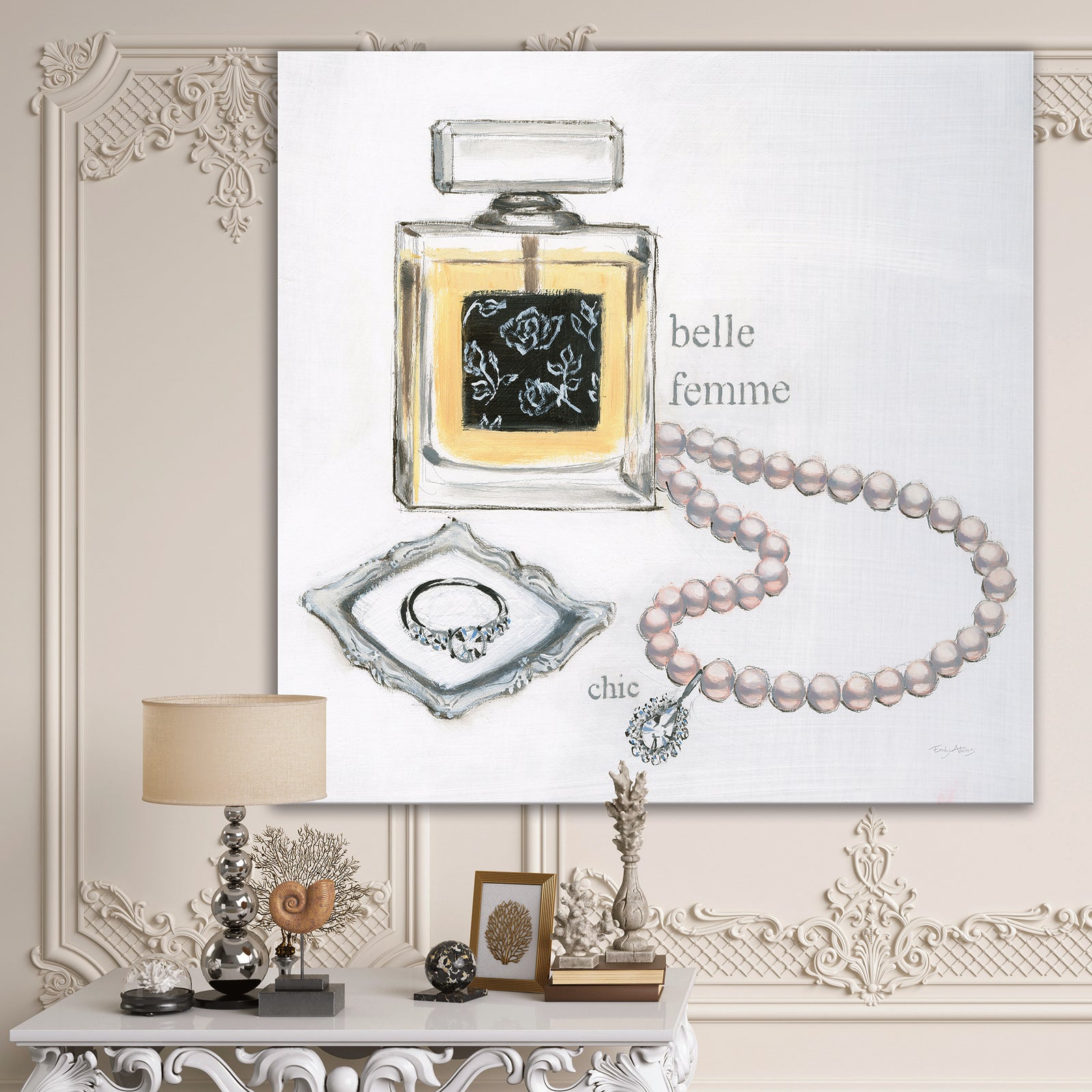 Perfume Glam Bathroom I - Traditional Bathroom Canvas Artwork