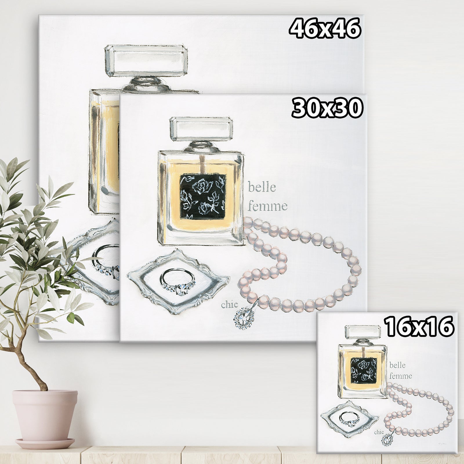 Perfume Glam Bathroom I - Traditional Bathroom Canvas Artwork