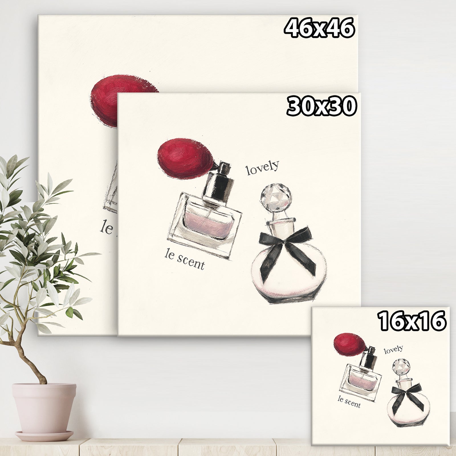 Lovely Glamorous Parfum - Traditional Bathroom Canvas Artwork