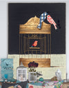 Tweet Gold Birdcage Collage - Traditional Canvas Art