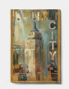 Gold Vintage Empire State Building I - Vintage Architecture Gallery-wrapped Canvas