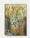 Gold Vintage Empire State Building II - Vintage Architecture Canvas Artwork