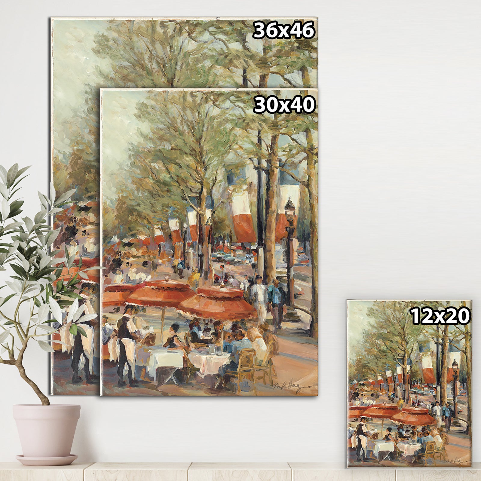 Lunch on the Champs Elysees Paris - French Country Canvas Art