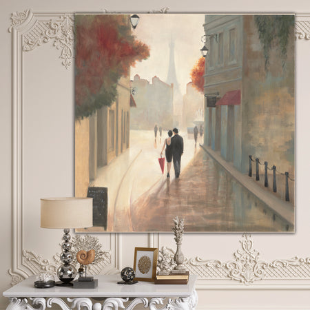 Paris Romance Couples II - Romantic French Country Canvas Artwork