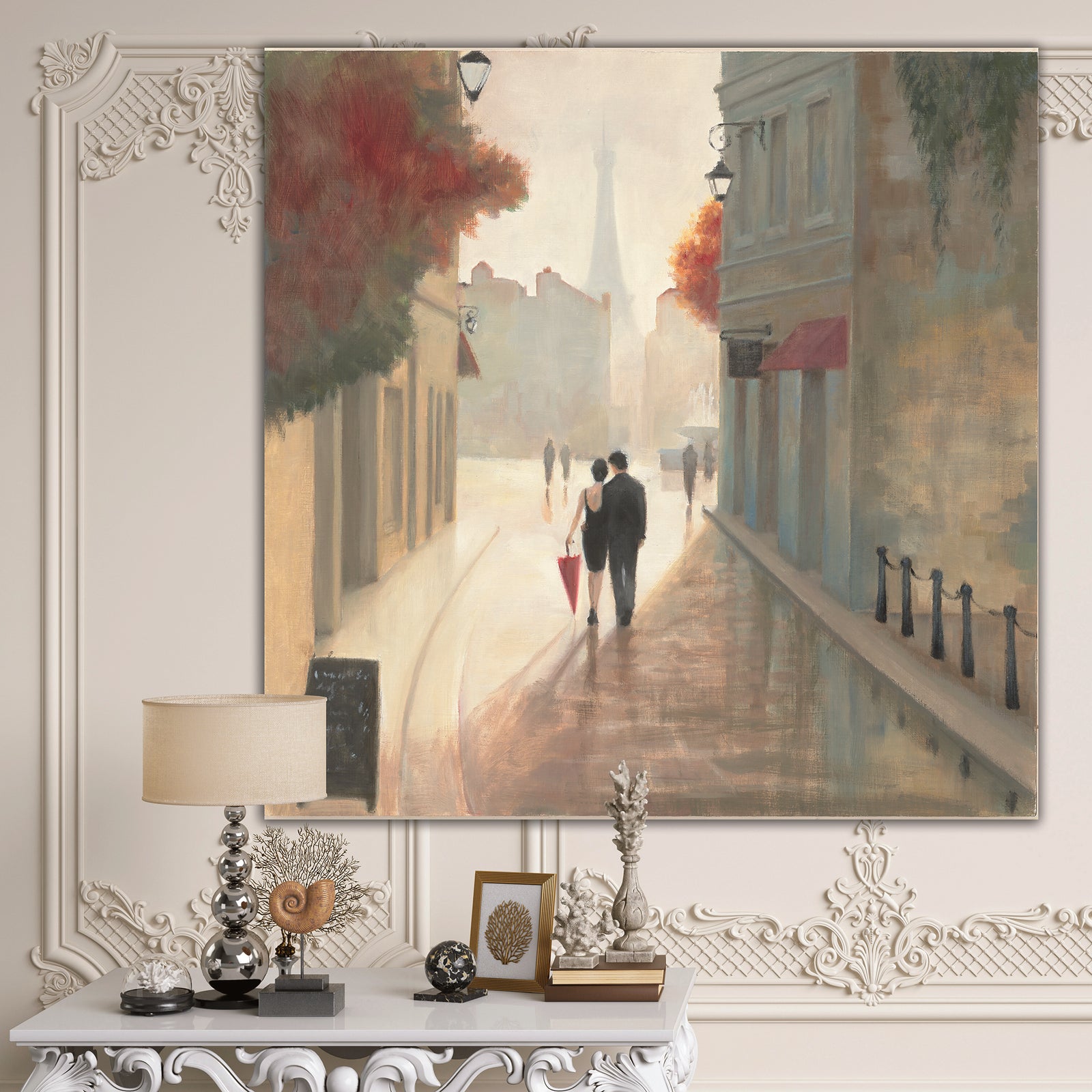 Paris Romance Couples II - Romantic French Country Canvas Artwork